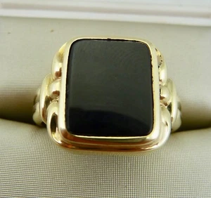 alter Siegel Ring ca.60er Jahre 585/- Gold Onyx - Bild 1 von 15