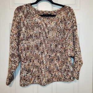 Boston Proper‎ XSmall Orange Chunky Knit Metallic Slouchy Pullover Sweater - Picture 1 of 11