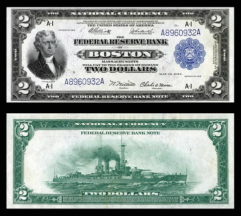 REPRODUCTION COPY OF 1918 $2.00 FEDERAL RESERVE BANKNOTE PLRASE READ DESCRIPTION Cover