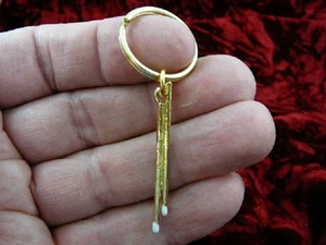 (M-316-F) DRUMSTICK sticks pair KEYCHAIN drums gold plated drum drums drumsticks - Picture 1 of 1