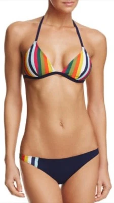 NUEVO CON ETIQUETAS $210 TORY BURCH FELIZ PARTE SUPERIOR MEDIANA Y PARTE INFERIOR GRANDE A RAYAS SOUL Foto 1 de 4