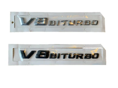 V8 Biturbo Emblem Schwarz/Chrom - Bild 1 von 2
