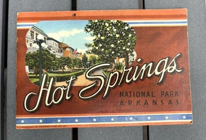 Vintage Souvenir Heft Hot Springs Nationalpark Arkansas Teich 1944 Farbe - Bild 1 von 10