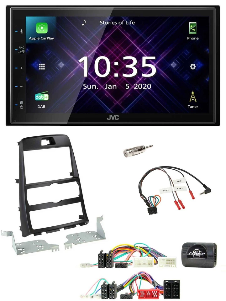 JVC DAB 2DIN Lenkrad Bluetooth USB Autoradio für Hyundai Genesis 2010-2013 schwa - Bild 1 von 4