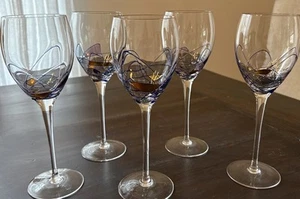 MILANO ROMANIA Mosaic Wine Goblets Stained Glass -9 1/4 In Set -5 - Picture 1 of 9