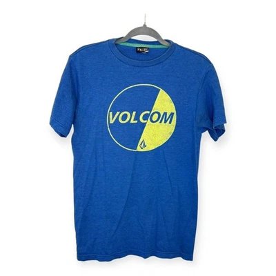 Volcom Men’s Blue Graphic Tee S | Y2K Skate Surf Logo T-Shirt Retro Streetwear - Image 1 of 4