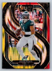 2024 Select Jalen Hurts Premier Red and Yellow Prizm Shock #165 Eagles - Bild 1 von 2