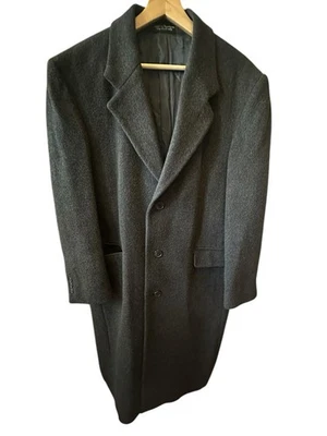 Abrigo negro vintage Ron Chereskin para hombre mezcla de cachemir tejido en Italia Foto 1 de 4