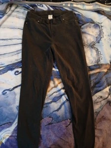 Time And Tru Jeggings Women M Black Stretch Denim Pockets High Rise Cotton - Picture 1 of 3
