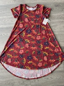 LuLaRoe Carly Dress Size Small Flower Print Hi-Lo Hem Short Sleeves NWT (158) - Picture 1 of 7