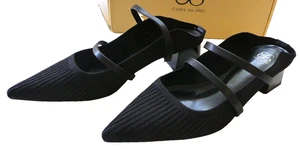 Cosy Island SoftWave Shoes Cut Out Block Heeled Mules in Black USA Size 8 - Picture 1 of 16