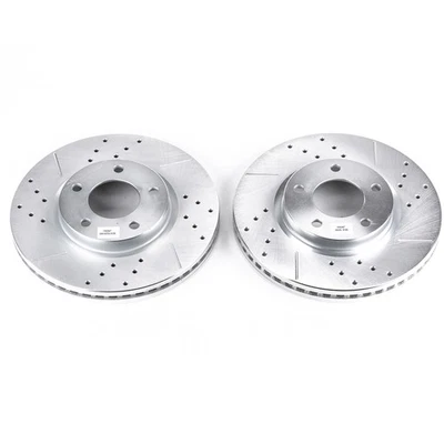 PowerStop Evolution Drilled Slotted Rotors Pair Front For Lincoln MKX - Image 1 of 3