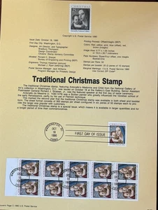 USPS Souvenir Página 2514 2514 Sello de Navidad y Folleto Panel de 10 - Imagen 1 de 1