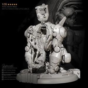 Figuras de resina 1/35 modelo robots de guerra y niñas pequeñas sin pintar sin montar - Imagen 1 de 4