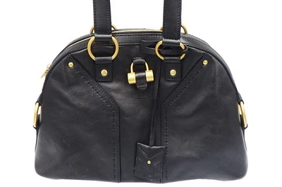 Bolso de Mano Yves Saint Laurent YSL Muse Cuero Negro Candado Llave de Japón Foto 1 de 4