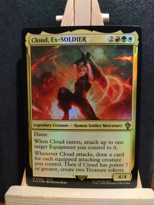 Cloud, Ex-SOLDIER FOIL - Final Fantasy Commander - Mythic - NM (see pics) MTG - Image 1 of 3