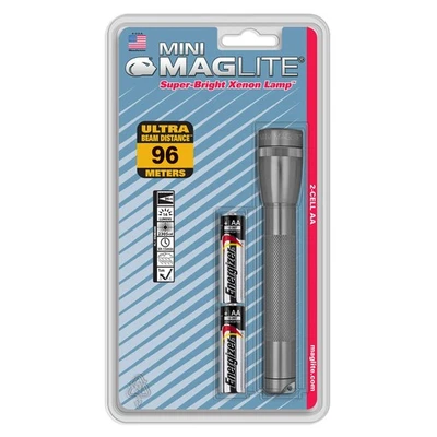Linterna Maglite Mini Incandescente AA de 2 Celdas, Gris - Duradera y Compacta Foto 1 de 4