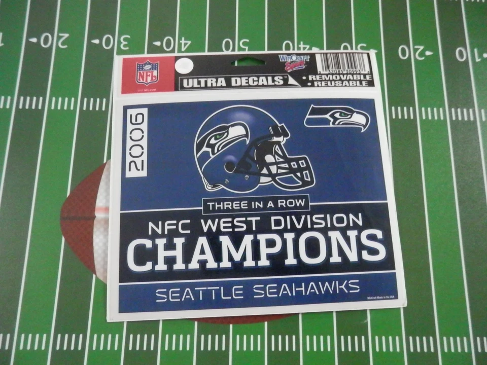 Seattle Seahawks 2006 West Champs 3 x 4 calcomanía adhesiva de ventana/ultra calcomanía NFL Foto 1 de 1
