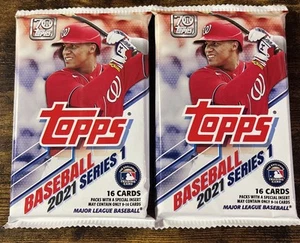 2021 Topps Series 1 Baseball Pack - 16 Cards Pack sealed 2 Pack Lot Skubal RC? - Bild 1 von 2
