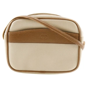 Bolso de Hombro Dior CD Logo Pochette Vintage Beige PVC Mujer - Imagen 1 de 12