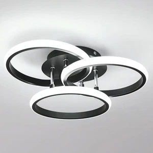 40W LED Deckenlampe 3-Ring Metall Kaltweiß Deckenleuchte Wohnzimmer Küchelampe  - Bild 1 von 8