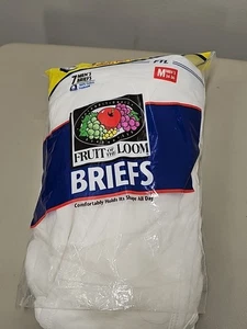 Vintage neu 1999 Fruit of the Loom 7er Pack Herren Medium 34-36 offene Tasche Slips - Bild 1 von 4