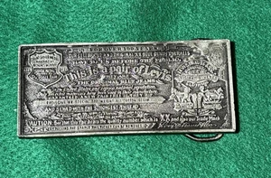 Fibbia cintura pubblicitaria Levi Strauss & Co. vintage 1976 Bergamotto Brass Works USA - Foto 1 di 4