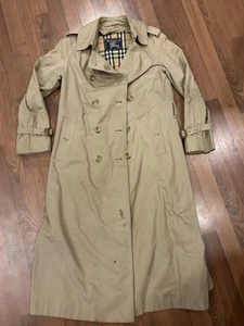 70er-80er Jahre Vintage Burberry Mantel Made in England Größe 10 Ex Lang - Bild 1 von 15