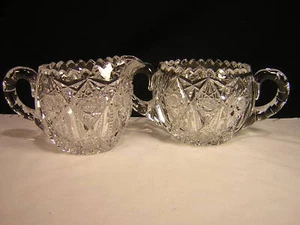 Azúcar y crema de vidrio de corte vintage - Imagen 1 de 9