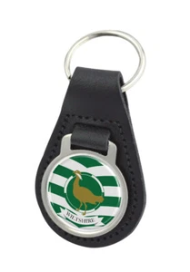 Llavero redondo de cuero negro de calidad Wiltshire - Imagen 1 de 1