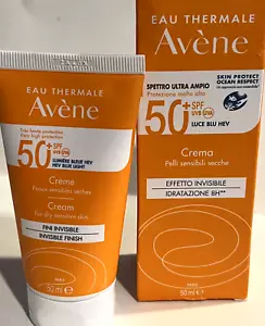 Avene Sunscreen Spf 50+ Invisible Finish Sun Cream 50ML Dry Sensitive Skin NIB - Picture 1 of 4