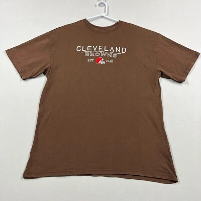 Cleveland Browns NFL T Shirt Crew Neck Brown Casual Tee Mens XS - image 1 of 4