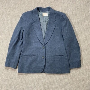 VINTAGE Pendleton Wool Blazer Womens 12 Medium Grey Woolen Mills Jacket - Picture 1 of 12