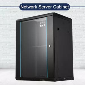 15 HE Wandmontage Netzwerk Server Rack Schrank Gehäuse 19" Glastürschloss DE - Bild 1 von 14