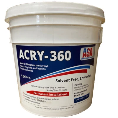 AMERICAN STANDARD ADHESIVES 4 Gallon Multipurpose Flooring Adhesive, Fast Working Time. VOC Compliant