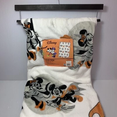 Disney Mickey & Minnie Mouse HALLOWEEN Bruja Peluche Manta 50" x 70" ~ NUEVO Foto 1 de 4