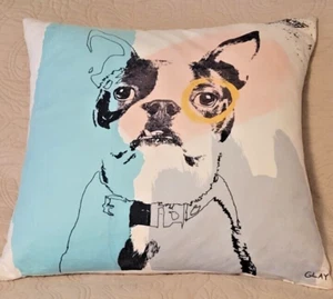 Ren Wil Howl 18" Square Scandinavian Casual Pop Art Dog Decorative Throw Pillow - Picture 1 of 7