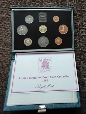 1984 ROYAL MINT UNITED KINGDOM PROOF COIN COLLECTION - BLUE WITH COA - Image 1 of 2