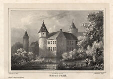 Antique Castle Print-OOSTKAPELLE-ZEELAND-NETHERLANDS-Christ-1846