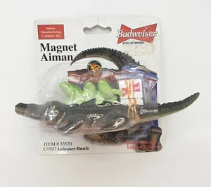 Budweiser Frogs And Alligator Vintage 1997 Beer Advertisement Magnet Gator - Picture 1 of 6