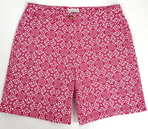 Kim Rogers Women's Size 14 Inseam 7.5 Shorts Pink High Rise Floral Print Stretch - Picture 1 of 12