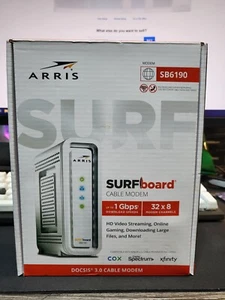 ARRIS SURFboard SB6190 DOCSIS 3.0 32 x 8 Gigabit Cable Modem - Picture 1 of 3