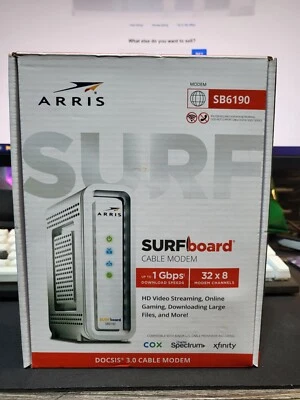 ARRIS SURFboard SB6190 DOCSIS 3.0 32 x 8 Gigabit Cable Modem - Image 1 of 3