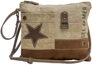 Myra Bag Western Leather Crossbody Bag for Women - Upcycled Canvas Shoulder Bag - Picture 1 of 3