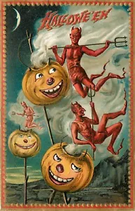 Raphael Tuck, decoraciones de ventanas de Halloween, calcomanía de ventana, calcomanía de puerta, impresiones artísticas - Imagen 1 de 4