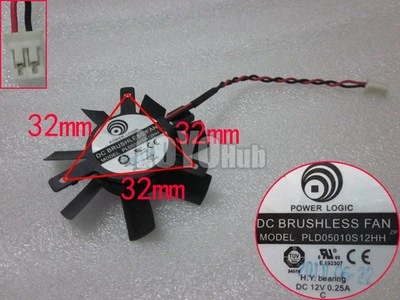 New For Power Logic PLD05010S12HH graphics card fan DC 12V 0.25A 2wire 2-Pin - Image 1 of 3