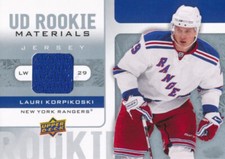 2008-09 Upper Deck ROOKIE MATERIALS #LK LAURI KORPIKOSKI - NEW YORK RANGERS