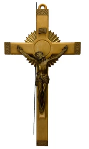 Vintage Crucifix 12" 1960s Mid Century Beautiful Wall Cross Religious Christian - Picture 1 of 9