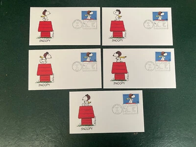 Snoopy (Peanuts) First Day of Issue Covers - Set of 5 - Image 1 of 4