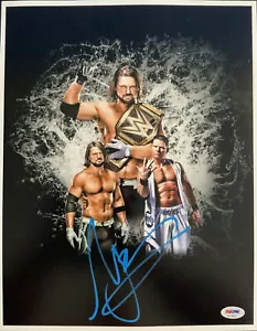 WWE TNA HEAVYWEIGHT CHAMPION AJ STYLES SIGNED 11X14 PHOTO EDIT PSA AE18813 - Picture 1 of 2